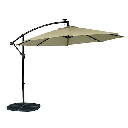 Living Accents Living Accents 10 ft. Tiltable Tan Offset Umbrella UMSCS10E04OBD